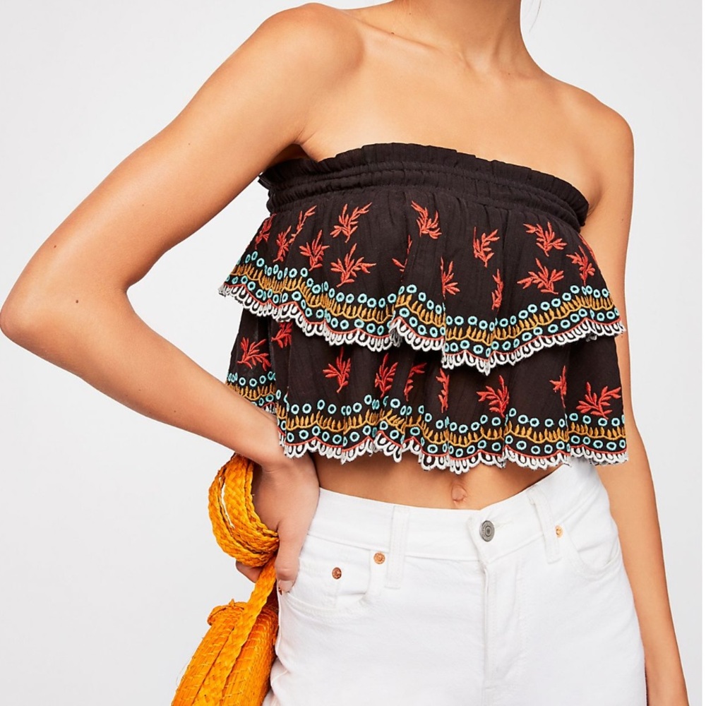 Free People Hi Honey Embroidered Tube